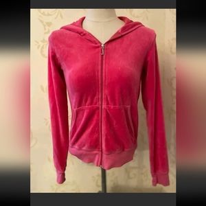 Juicy Couture Women's Pink Zip Up Hoodie Size large